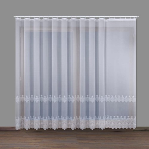 Firanka biała haftowana na markizecie pasowa 712824 wys. 250cm x 2,30 m