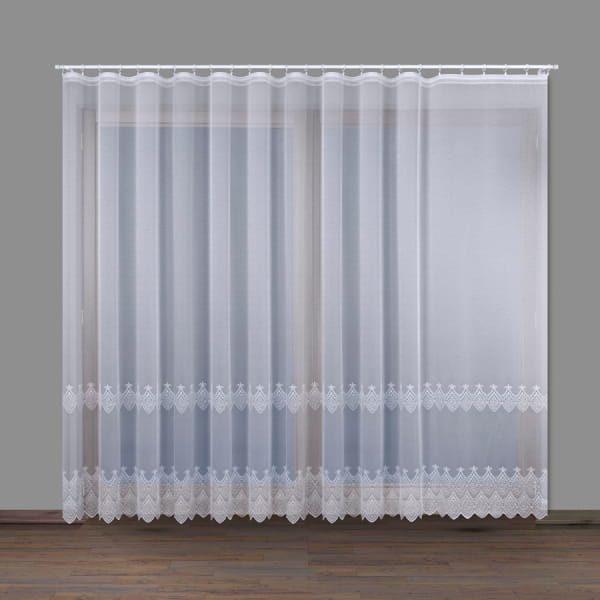 Firanka biała haftowana na markizecie pasowa 712824 wys. 250cm x 2,30 m