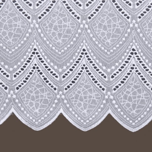 Firanka biała haftowana na markizecie pasowa 712824 wys. 250cm x 2,30 m