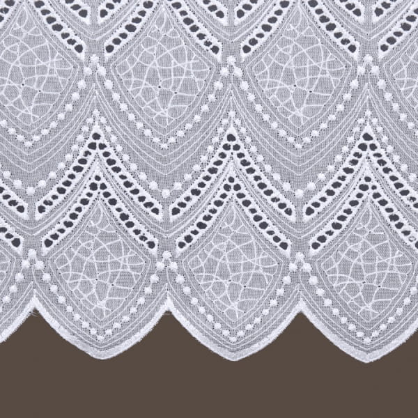 Firanka biała haftowana na markizecie pasowa 712824 wys. 250cm x 2,30 m