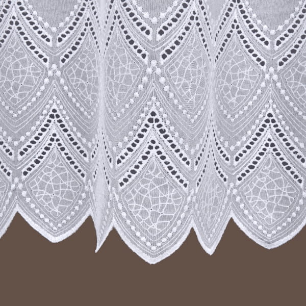 Firanka biała haftowana na markizecie pasowa 712824 wys. 250cm x 2,30 m