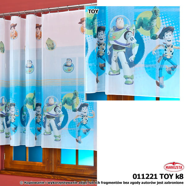 Firanka dziecięca na woalu TOY STORY wys.210 cm x4,50 m szer