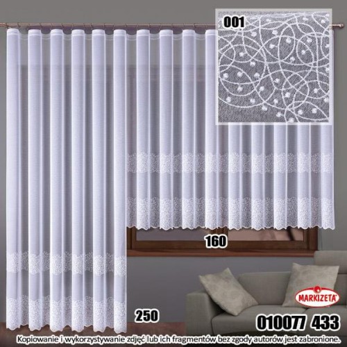 Firanka haftowana 10077 wys.150cm x 1,50 m szer