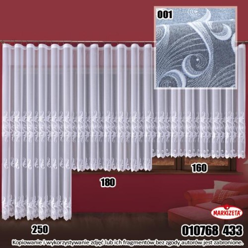 Firanka haftowana 10768 wys.160 cm x 5,20 m szer.