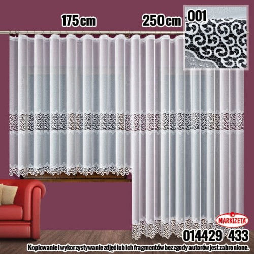Firanka haftowana 14429 wys 175 cm x 2 m szer