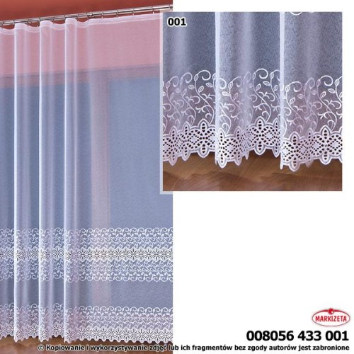 Firanka haftowana 8056 SZER 4m WYS 250cm kolor biały