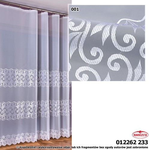 Firanka haftowana na woalu 12262 SZER 1,6m WYS 160cm