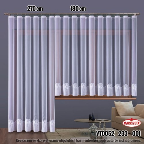 FIRANKA HAFTOWANA NA WOALU VT00052 WYS 270CM x 2,50 m szer