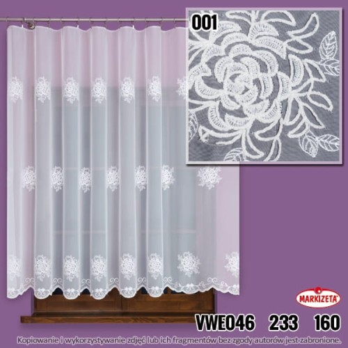 FIRANKA HAFTOWANA NA WOALU VWE 046 WYS 140CM