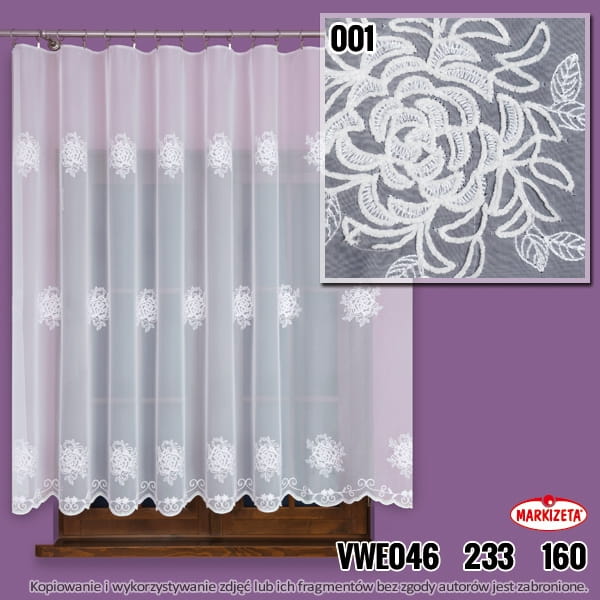 FIRANKA HAFTOWANA NA WOALU VWE 046 WYS 140CM
