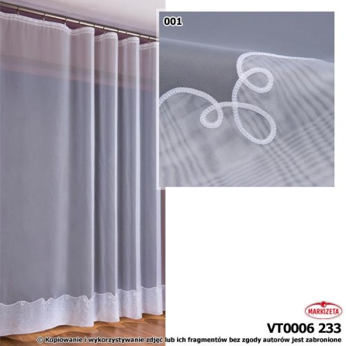 Firanka haftowana VT 0006 wys.270 cm x 4,40 m jasny ecri