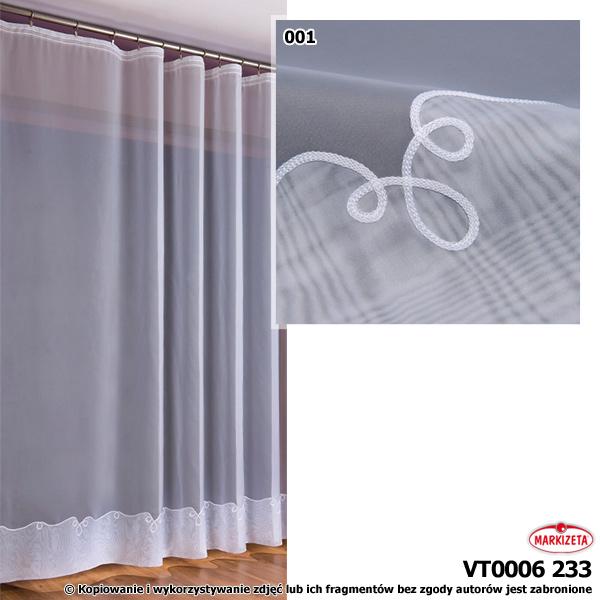 Firanka haftowana VT 0006 wys.270 cm x 4,40 m jasny ecri