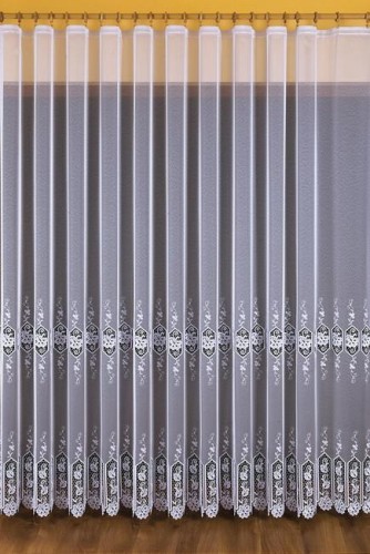 Firanka haftowana z aplikacją 12509 SZER 1,6m WYS 250cm kolor biały