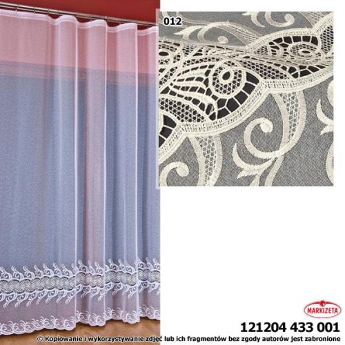 Firanka z aplikacją 121204 SZER 2,7m WYS 250cm kolor kremowy