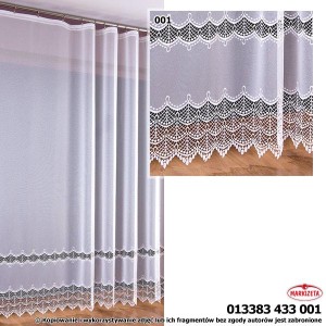 Firanka z aplikacją 13383 SZER 5m WYS 280cm kolor biały