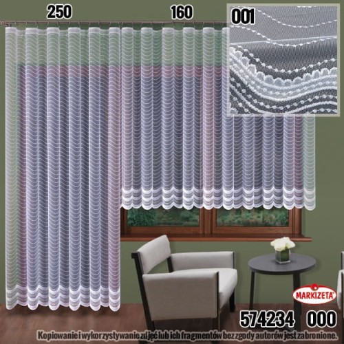 FIRANKA ŻAKARDOWA 574234 WYS 250CM KOLOR BIAŁY
