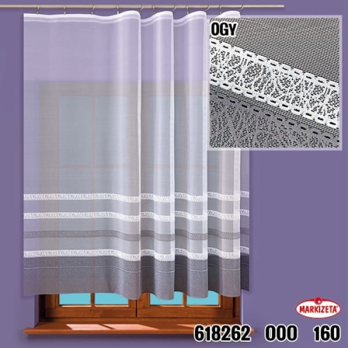 FIRANKA ŻAKARDOWA 618262 SZARY PAS WYS 160 CM