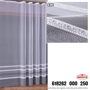 FIRANKA ŻAKARDOWA 618262 SZARY PAS WYS 250 CM