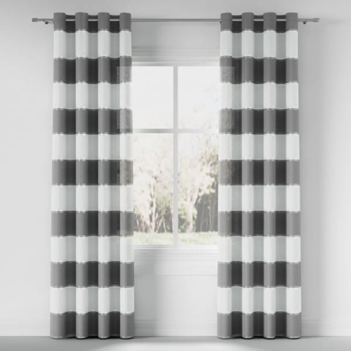 Tkanina dekoracyjna 172175 kolor biało grafitowy