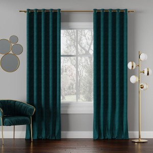 Tkanina zasłonowa MILASO kolor ciemny turkusowy