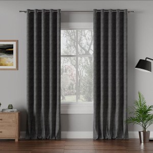 Tkanina zasłonowa MILASO kolor ciemny szary 