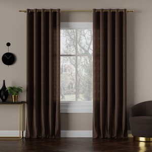 Tkanina zasłonowa MILASO kolor ciemny brąz