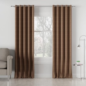 Tkanina zasłonowa MILASO kolor ciepły brązowy