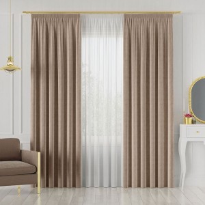 Tkanina dekoracyjna VELVET szer. 280cm kolor kawa z mlekiem