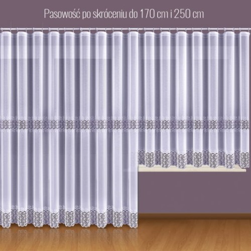 Firanka haftowana z aplikacją 7783 wys. 160 cm x 4 m szer