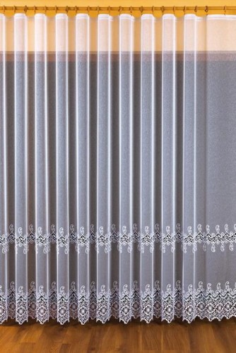 Firana haftowana z aplikacją 11596 SZER 3,25m WYS 250cm kolor kremowy