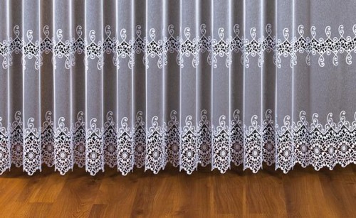 Firana haftowana z aplikacją 11596 SZER 3,25m WYS 250cm kolor kremowy