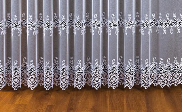 Firana haftowana z aplikacją 11596 SZER 3,25m WYS 250cm kolor kremowy