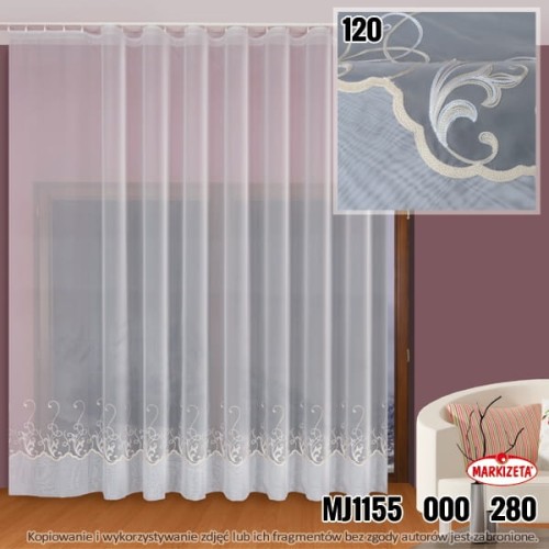 FIRANA WOALOWA Z OZDOBNĄ ZAKŁADKĄ MJ1155 WYS.270 CM X SZER.2,90 M
