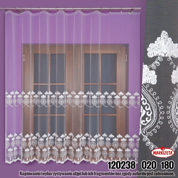 FIRANKA HAFTOWANA NA TIULU 120238 WYS 180CM x 4M SZER.